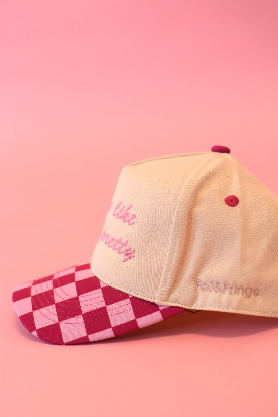 Pink Checkered Hat